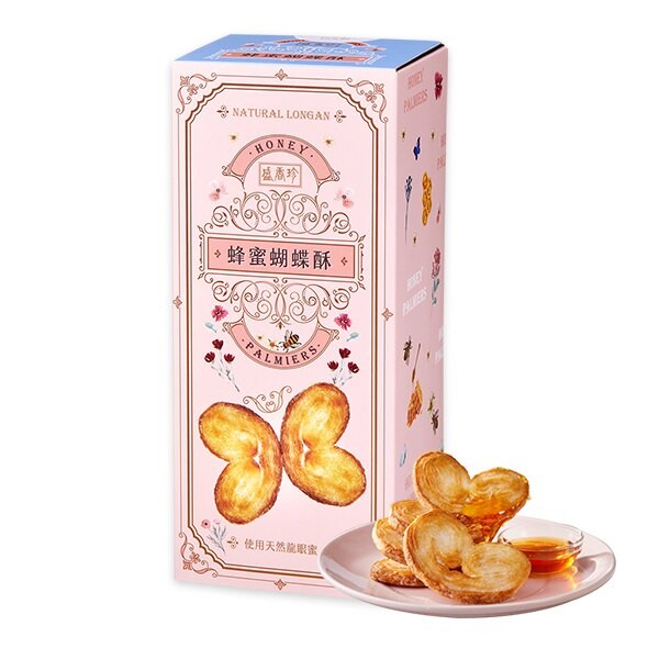 盛香珍 抽屜餅乾盒-蜂蜜蝴蝶酥204g/盒