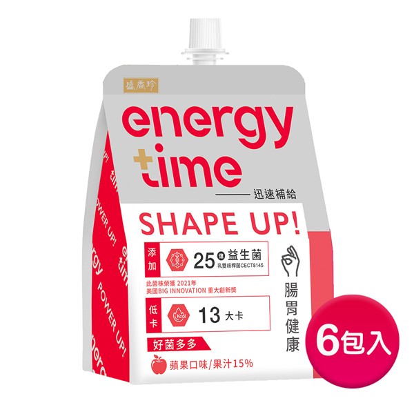 [新品上市] 盛香珍 Energy Time(腸胃健康)-蘋果180gX6包/盒