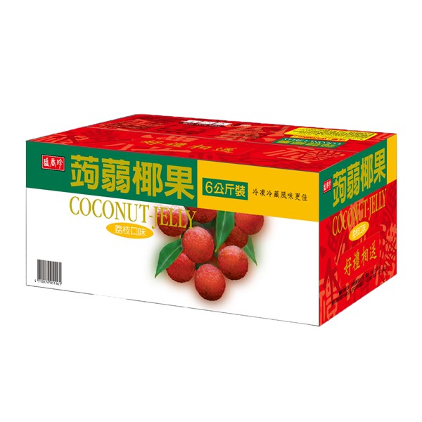 盛香珍 蒟蒻椰果果凍6kg/箱-荔枝(量販箱)